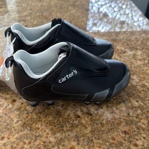 Carter's Black and White Cleats with Velcro Straps